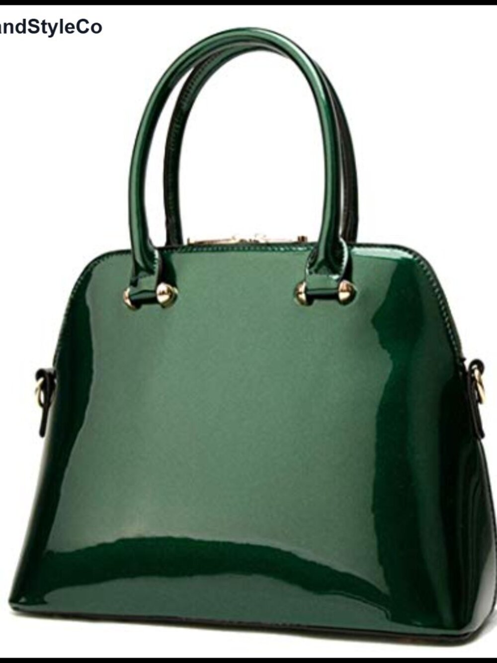 Patent Leather Satchel Top Handle Removable Shoulder Strap Business Handbag